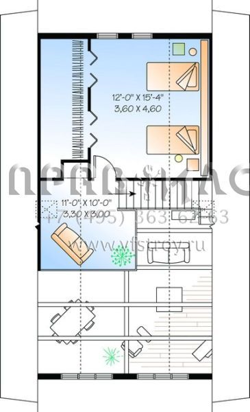 Проект двухэтажного дома без гаража в современном стиле S5-121 (034-00941)