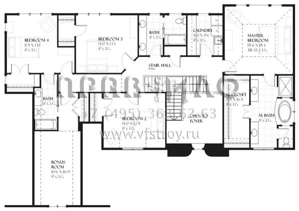 Проект двухэтажного дома с гаражом на три и более машин в стиле Готика S5-352 (1637-00084)