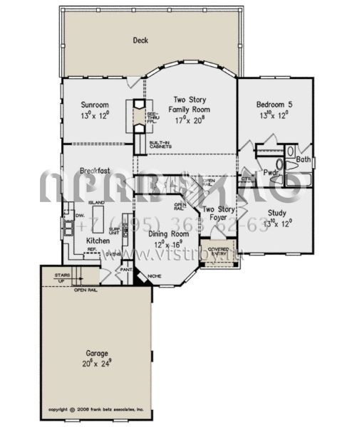 Проект двухэтажного дома с гаражом на две машины в стиле Ранчо S5-309 (8594-00241)