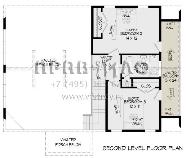 Проект двухэтажного дома без гаража в американском стиле S5-164 (940-00898)