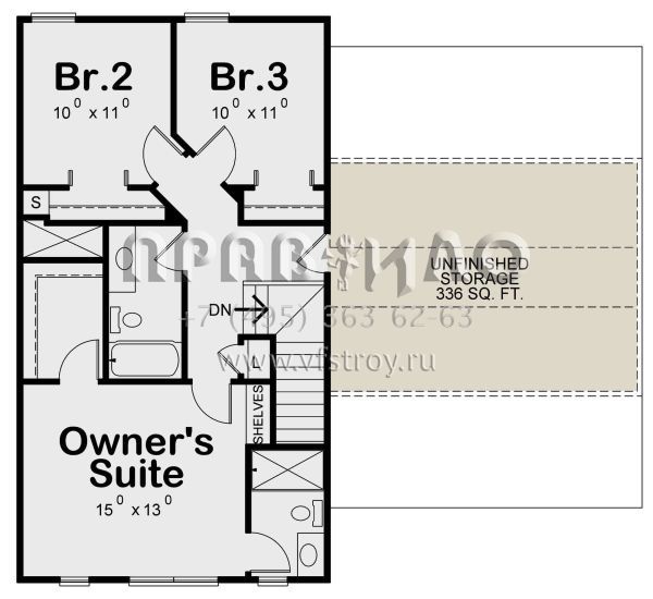 Проект двухэтажного дома с гаражом на две машины в современном стиле S5-149 (402-01645)