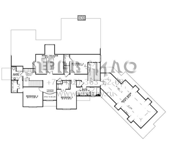 Проект двухэтажного дома с гаражом на три и более машин в английском стиле S5-407 (110-00193)