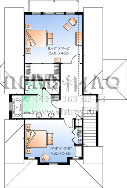 Проект двухэтажного дома без гаража в скандинавском стиле S5-192 (034-00776)