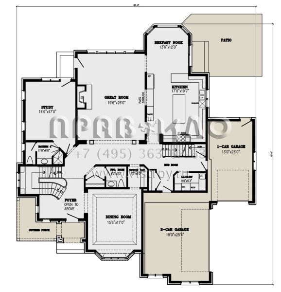Проект двухэтажного дома с гаражом на три и более машин в английском стиле S5-510 (8080-00002)