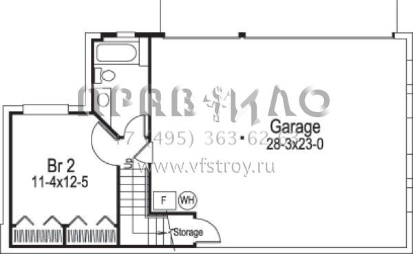 Проект одноэтажного дома с гаражом на три и более машин в стиле Ранчо S5-125 (5633-00149)