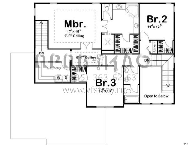 Проект двухэтажного дома с гаражом на три и более машин в прибрежном стиле S5-245 (963-00106)