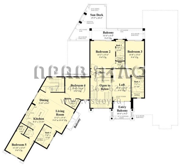 Проект двухэтажного дома с гаражом на три и более машин в современном стиле S5-433 (8436-00125)