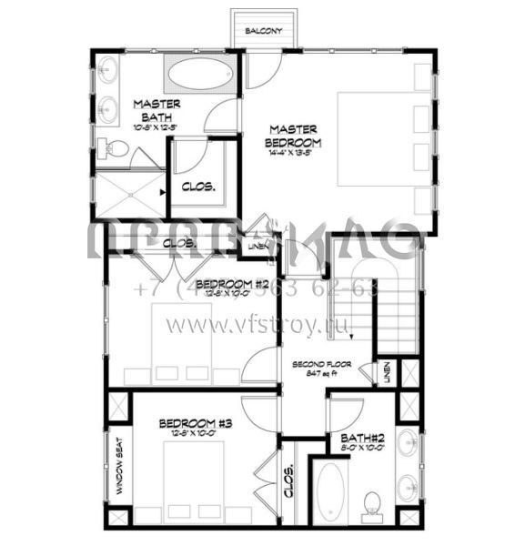 Проект двухэтажного дома без гаража в американском стиле S5-156 (5738-00003)