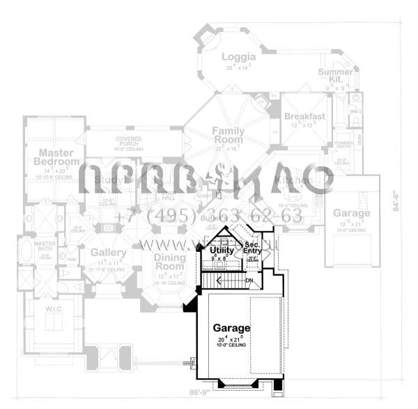 Проект двухэтажного дома с гаражом на три и более машин в современном стиле S5-438 (402-01075)