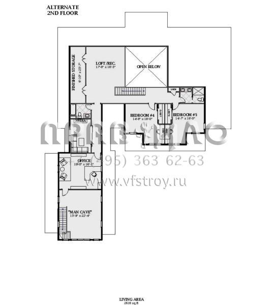 Проект двухэтажного дома с гаражом на три и более машин в современном стиле S5-465 (6849-00090)