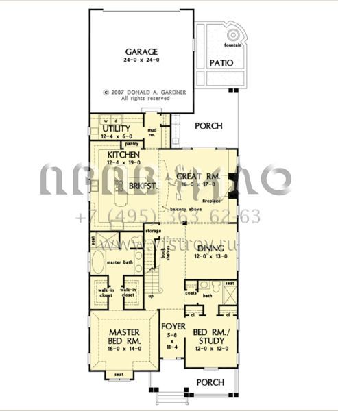 Проект двухэтажного дома с гаражом на две машины в американском стиле S5-248 (2865-00238)