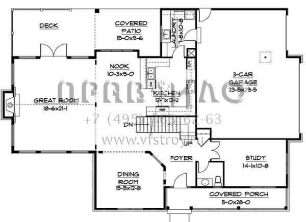 Проект двухэтажного дома с гаражом на три и более машин в американском стиле S5-292 (5631-00012)