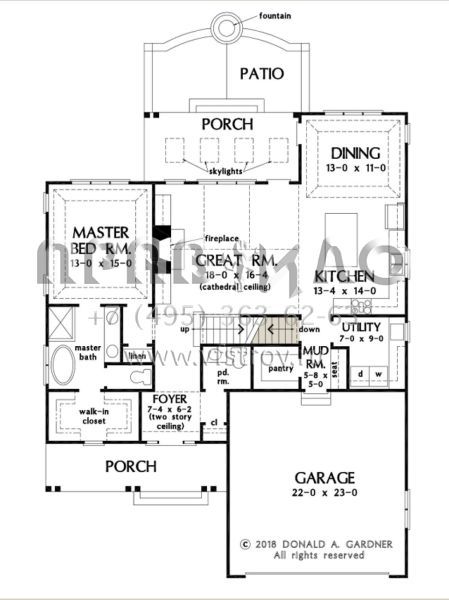 Проект двухэтажного дома с гаражом на две машины в американском стиле S5-197 (2865-00171)