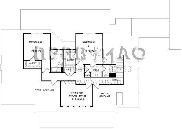Проект двухэтажного дома с гаражом на две машины в стиле Ранчо S5-319 (6082-00041)