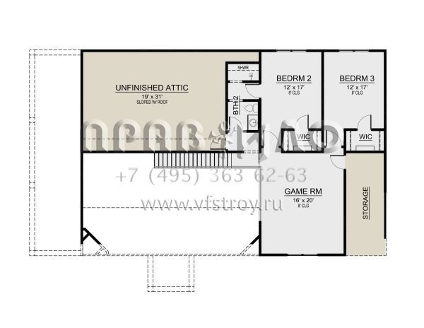 Проект двухэтажного дома с гаражом на три и более машин в современном стиле S5-219 (5445-00489)