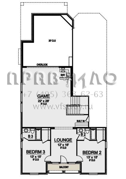Проект двухэтажного дома с гаражом на две машины в английском стиле S5-356 (5445-00353)