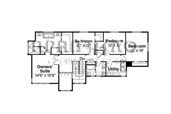 Проект двухэтажного дома с гаражом на три машины в американском стиле S5-289 (035-00657)