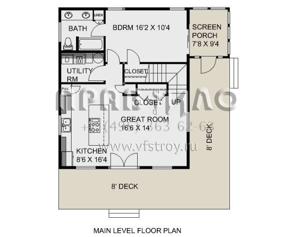 Проект двухэтажного дома без гаража в стиле Ранчо S5-111 (039-00746)