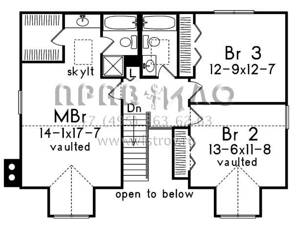 Проект двухэтажного дома без гаража в стиле Ранчо S5-196 (5633-00386)