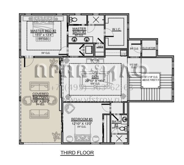 Проект трехэтажного дома с гаражом на три и более машин в современном стиле S5-354 (5565-00075)
