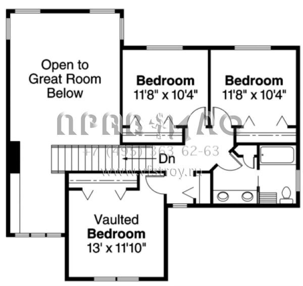 Проект двухэтажного дома с гаражом на две машины в американском стиле S5-205 (035-00206)