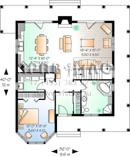 Проект двухэтажного дома без гаража в стиле Ранчо S5-151 (034-00773)