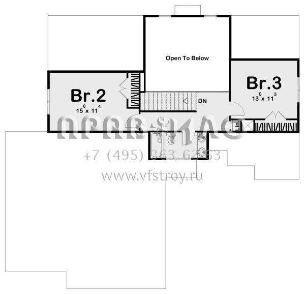 Проект двухэтажного дома с гаражом на три и более машин в современном стиле S5-181 (963-00328)