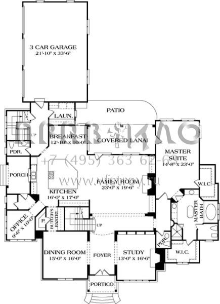 Проект двухэтажного дома с гаражом на три и более машин в английском стиле S5-506 (3323-00514)