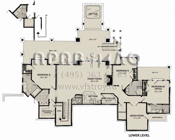 Проект двухэтажного дома с гаражом на три и более машин в американском стиле S5-616 (1907-00053)