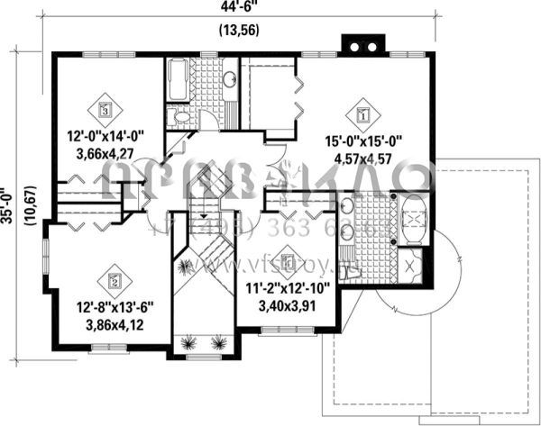 Проект двухэтажного дома с гаражом на две машины в стиле Ранчо S5-245 (6146-00192)