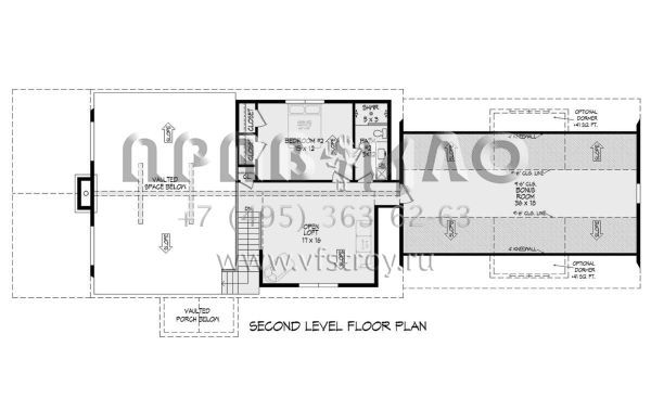 Проект двухэтажного дома с гаражом на три и более машин в стиле Шале S5-375 (940-00810)