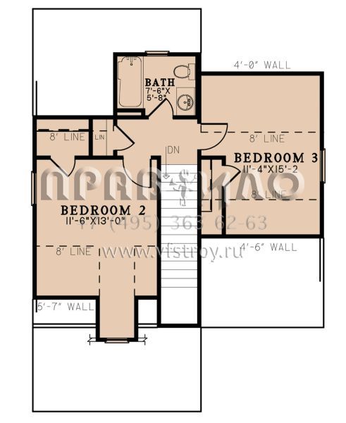 Проект двухэтажного дома без гаража в современном стиле S5-116 (8318-00287)