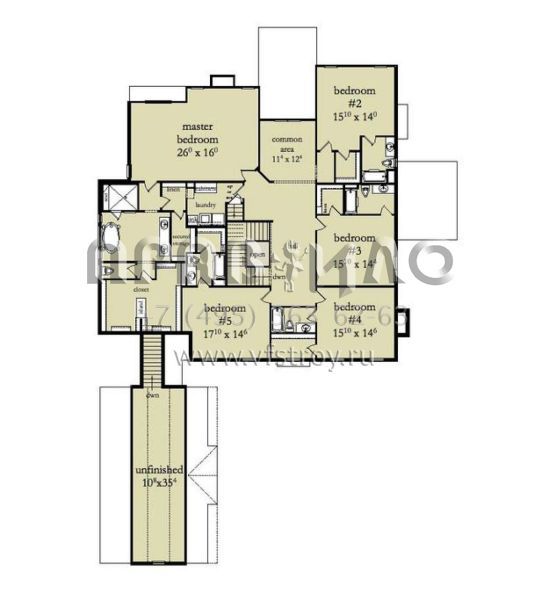 Проект двухэтажного дома с гаражом на три и более машин в стиле Особняк S5-582 (957-00024)