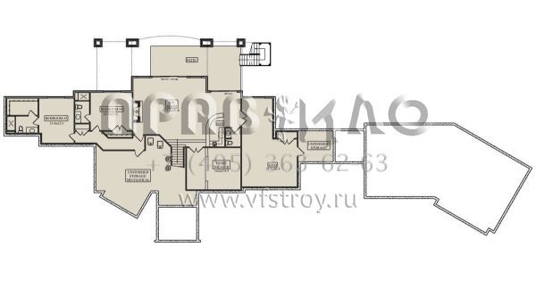Проект одноэтажного дома с гаражом на три и более машин в американском стиле S5-304 (5631-00167)