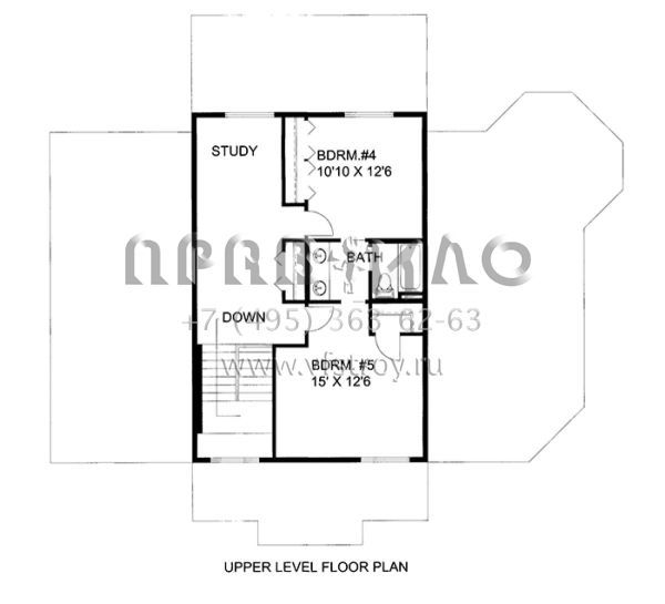 Проект двухэтажного дома без гаража в скандинавском стиле S5-435 (039-00589)