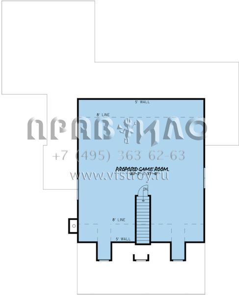 Проект двухэтажного дома с гаражом на две машины в стиле Ранчо S5-299 (8318-00100)