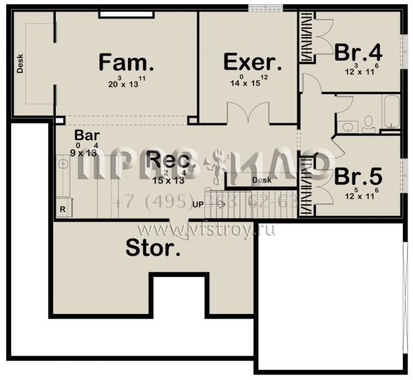 Проект одноэтажного дома с гаражом на две машины в современном стиле S5-193 (963-00428)