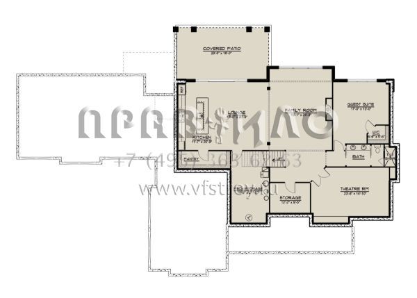 Проект двухэтажного дома с гаражом на три и более машин в современном стиле S5-483 (5032-00096)