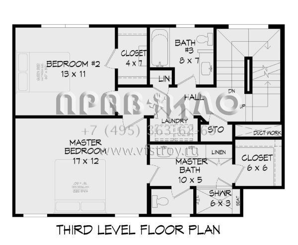Проект трехэтажного дома с гаражом на две машины в современном стиле S5-176 (940-00589)