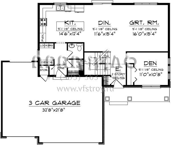 Проект двухэтажного дома с гаражом на три и более машин в скандинавском стиле S5-194 (1020-00309)