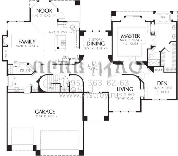 Проект двухэтажного дома с гаражом на три и более машин в современном стиле S5-291 (2559-00502)