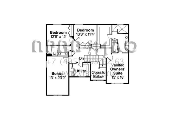 Проект двухэтажного дома с гаражом на три и более машин в американском стиле S5-250 (035-00654)