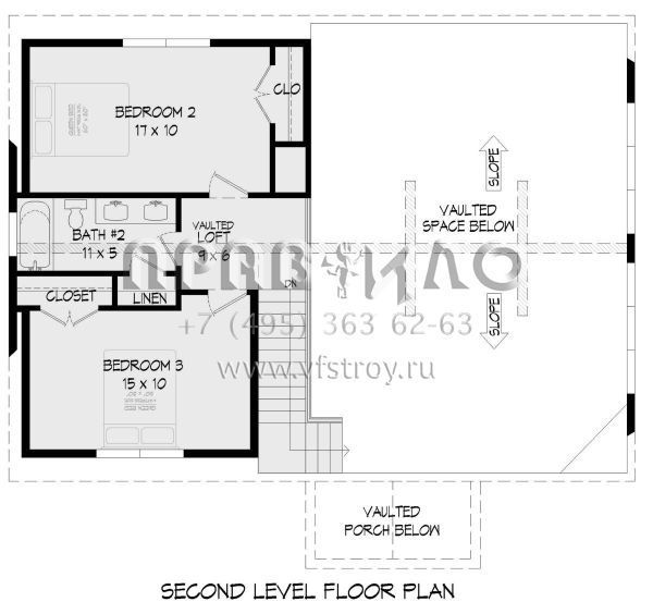 Проект двухэтажного дома без гаража в стиле Шале S5-181 (940-00784)
