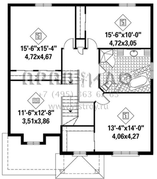 Проект двухэтажного дома с гаражом на одну машину в английском стиле S5-213 (6146-00225)