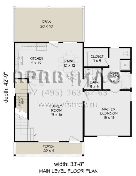 Проект двухэтажного дома без гаража в стиле Ранчо S5-171 (940-00341)