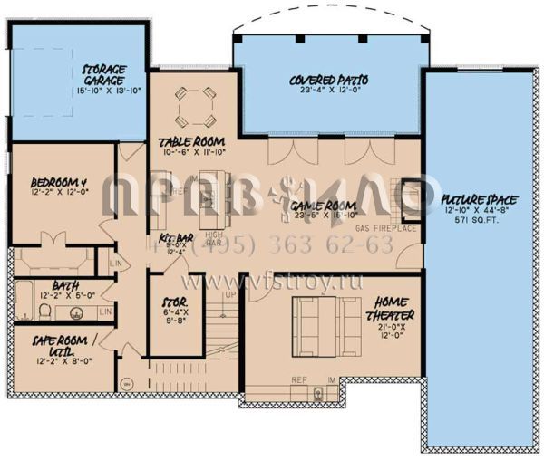 Проект двухэтажного дома с гаражом на три и более машин в английском стиле S5-375 (8318-00003)