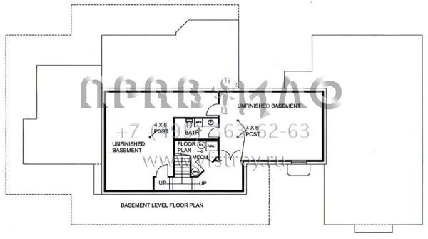 Проект двухэтажного дома с гаражом на три и более машин в стиле Ранчо S5-332 (039-00665)