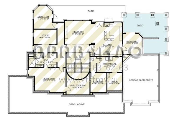 Проект двухэтажного дома с гаражом на три и более машин в американском стиле S5-370 (4195-00071)