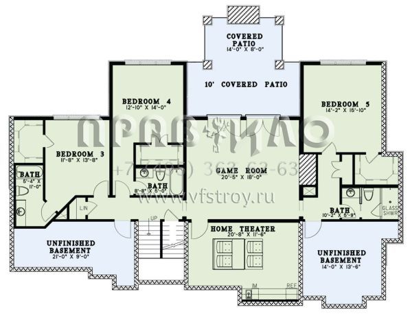 Проект дома на склоне с цокольным этажом и гаражом на три машины S5-404 (110-01051)