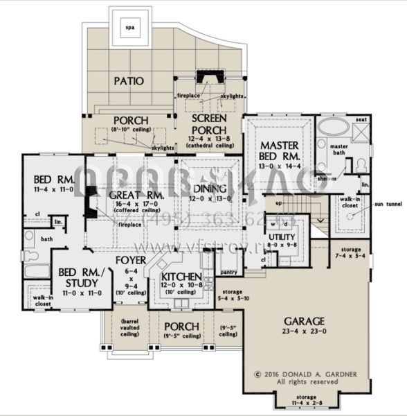 Проект одноэтажного дома с гаражом на две машины в американском стиле S5-161 (2865-00017)